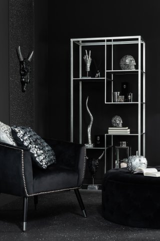 Étagère murale 5 niveaux BEVA 180 cm métal argenté 